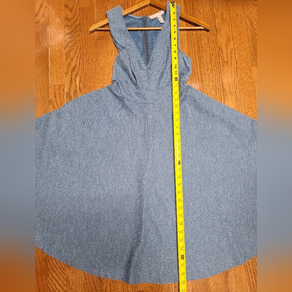 HUTCH BY ANTHROPOLOGIE HERRINGBONE BLUE LIPSTICK FIT AND FLARE SWING DRESS SZ M - Picture 9 of 15